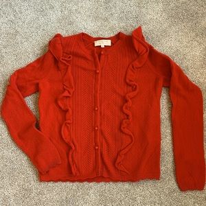 Sezane red cardigan xs